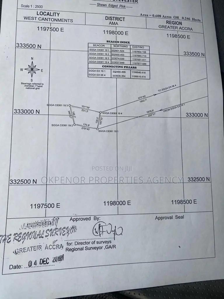Acre of Land for Sale at Cantonments - Land in Greater Accra, Cantonments, DVLA Area - Sale