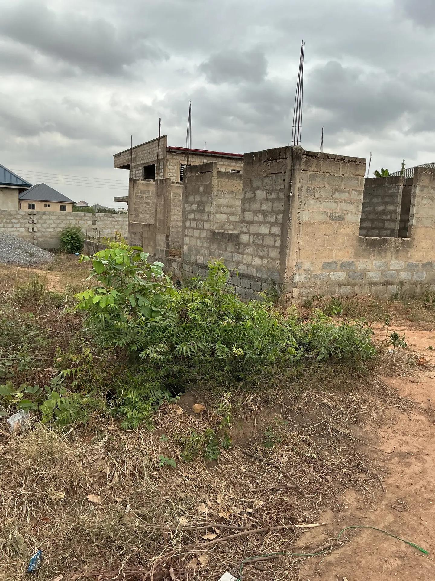 Titled 1 Plot With Uncompleted Building by the Road for Sale - Land in Greater Accra, Adenta, Barrier / Adenta - Sale